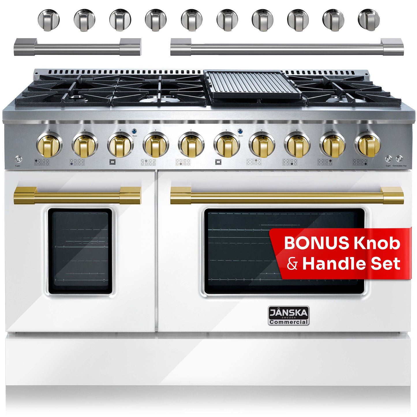 JANSKA 48 Inch Professional 8-Burner Gas Range